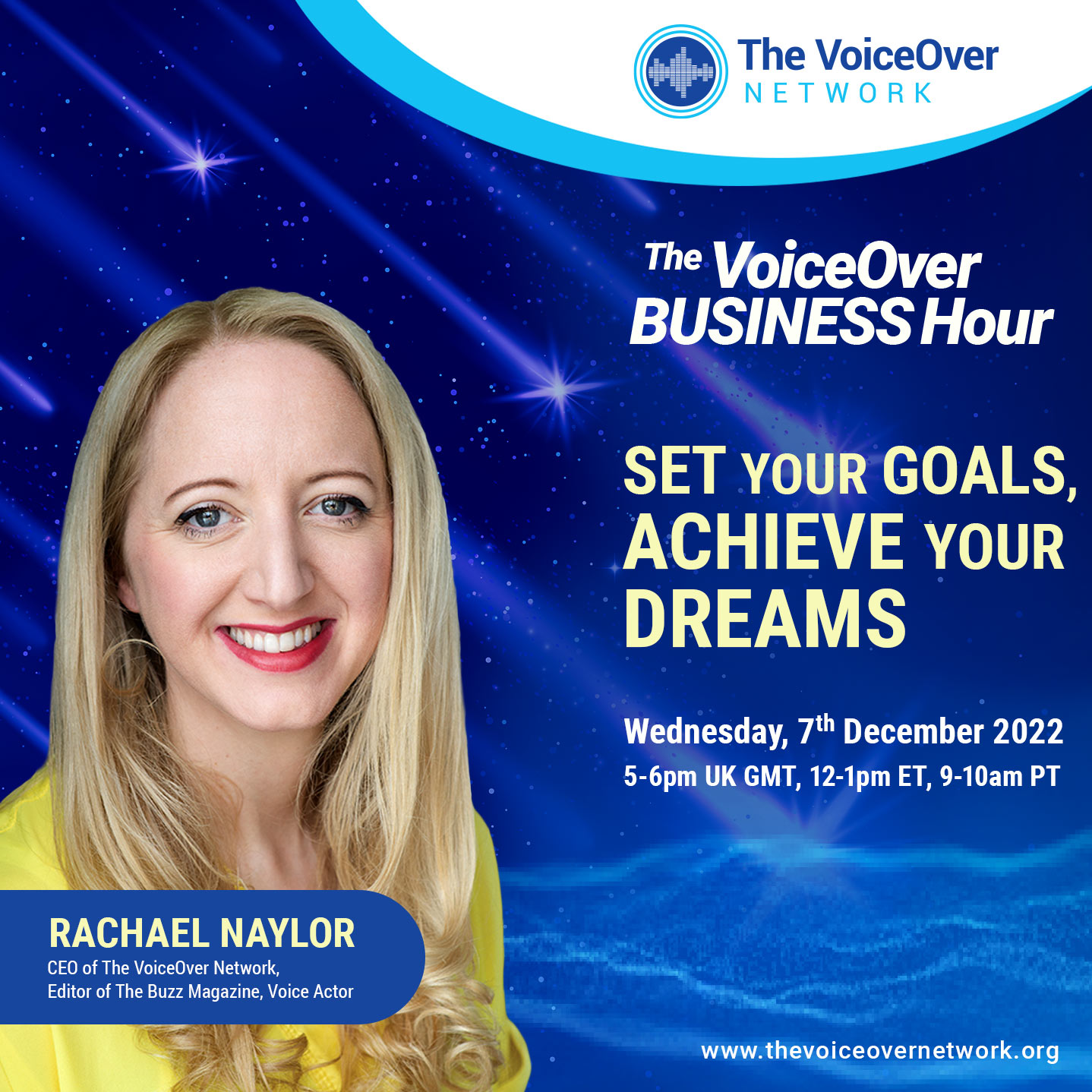 The VoiceOver Business Hour, Set Your Goals, Achieve Your Dreams with Rachael Naylor